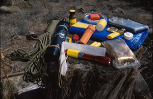 Multi-use survival kit for desert and mountain regions